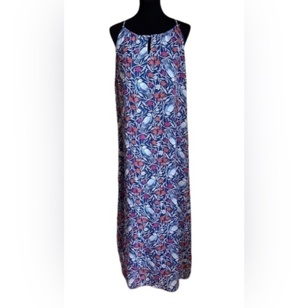 Size medium royal blue maxi dress with floral print